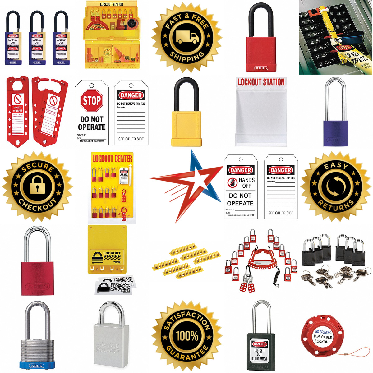 A selection of Lockout Tagout products on GoVets