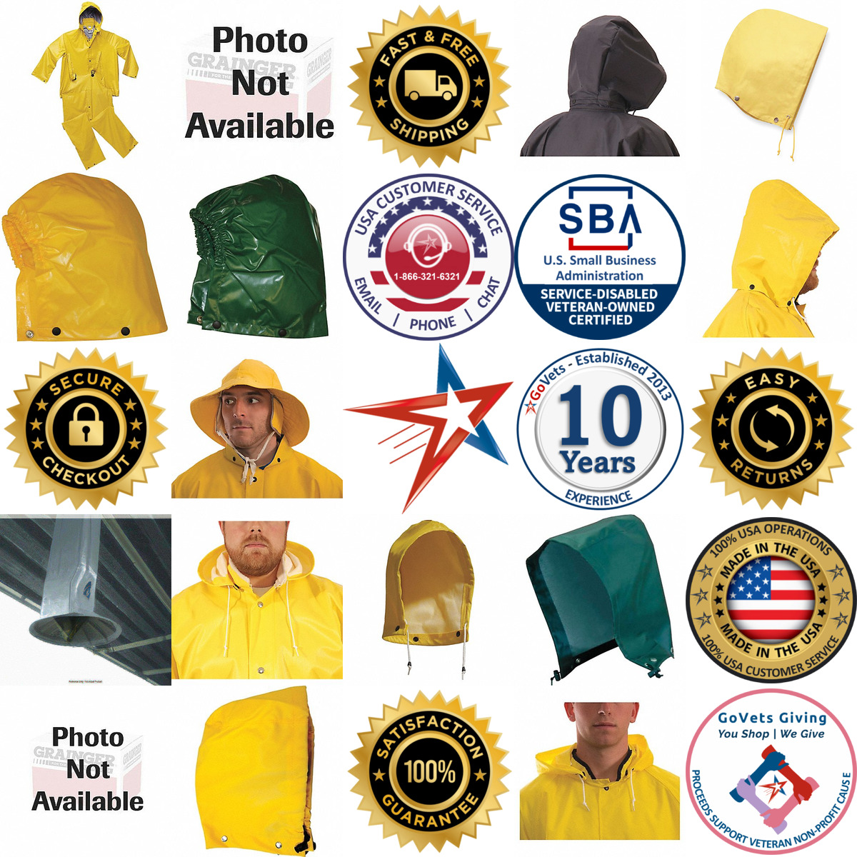 A selection of Rain Hoods products on GoVets