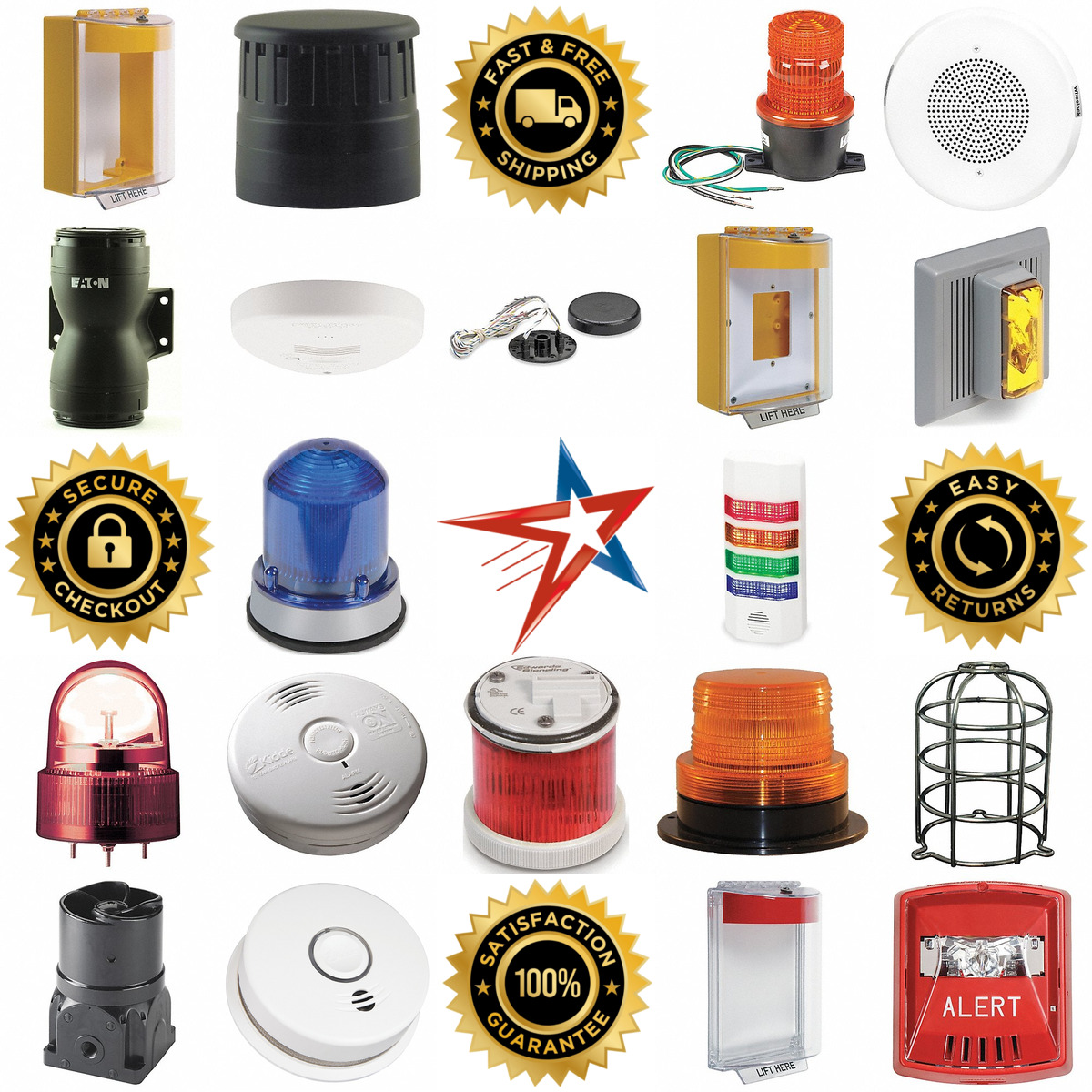 A selection of Safety Alarms and Warnings products on GoVets