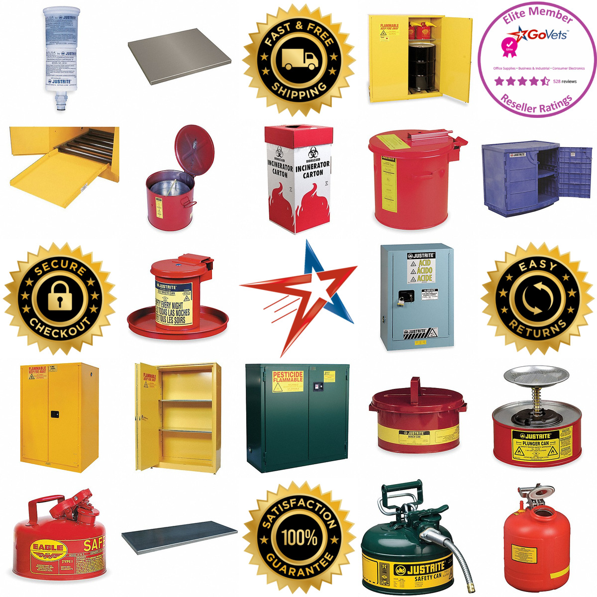 A selection of Safety Storage products on GoVets