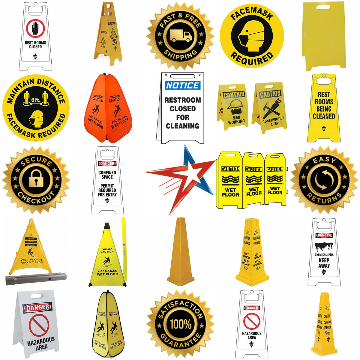 A selection of Floor Signs products on GoVets