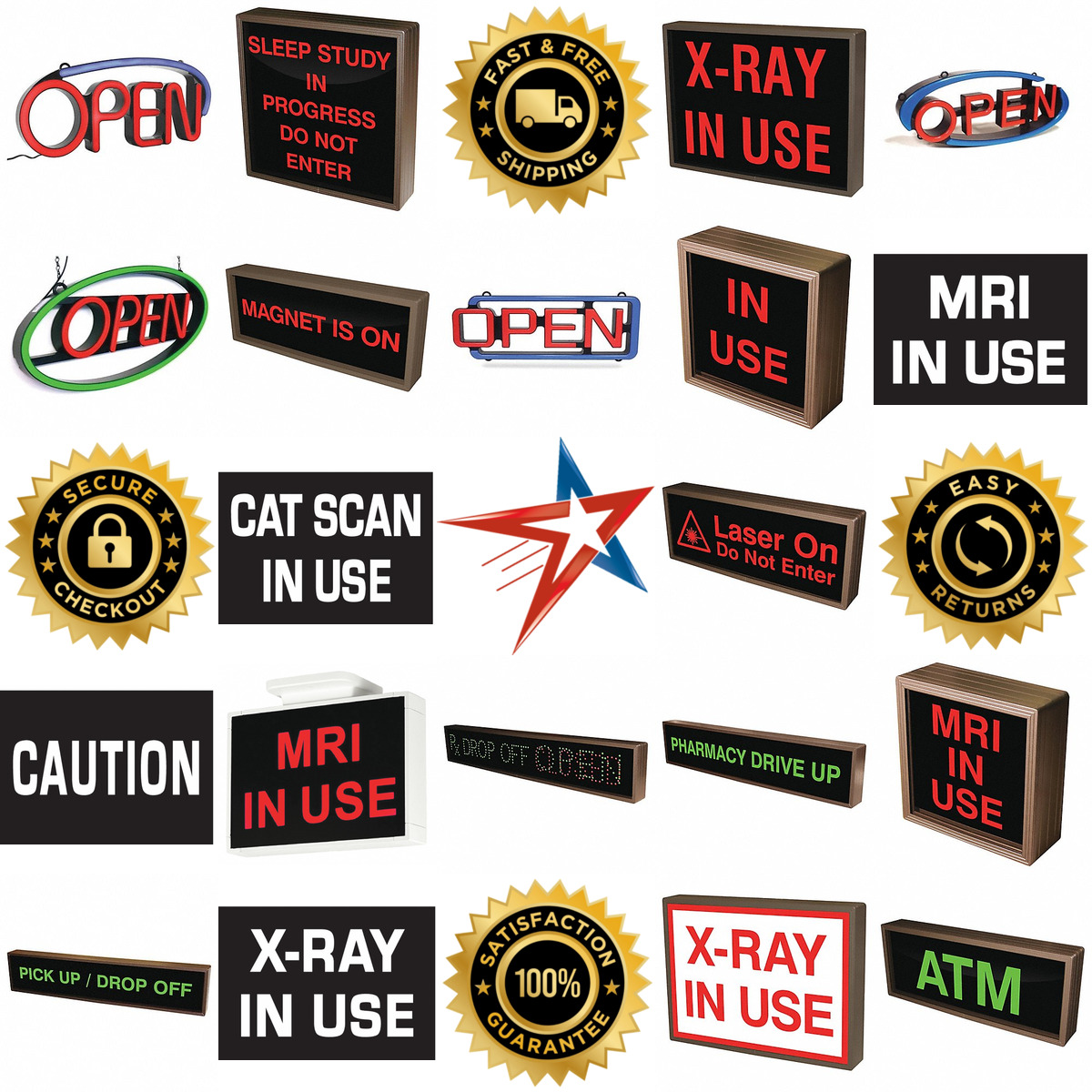 A selection of Led Signs products on GoVets