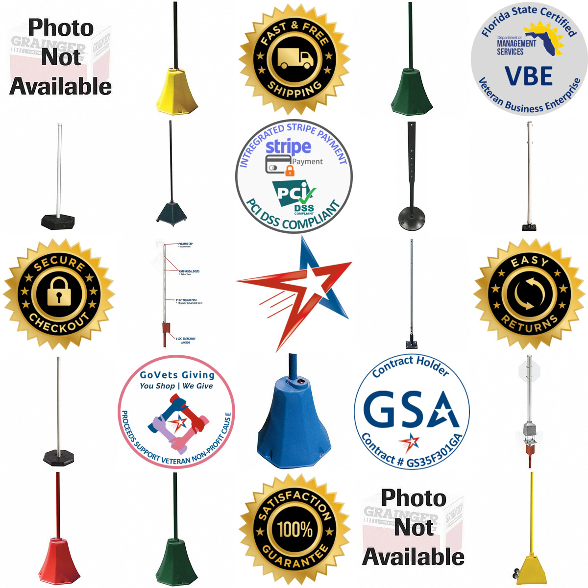 A selection of Sign Support Kits products on GoVets