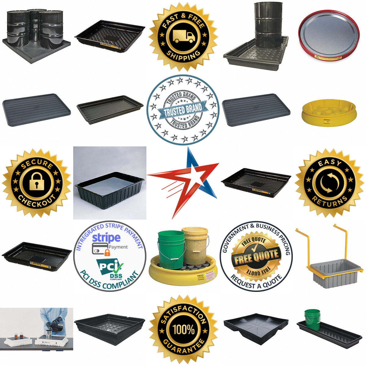 A selection of Drip Pans and Spill Containment Trays products on GoVets