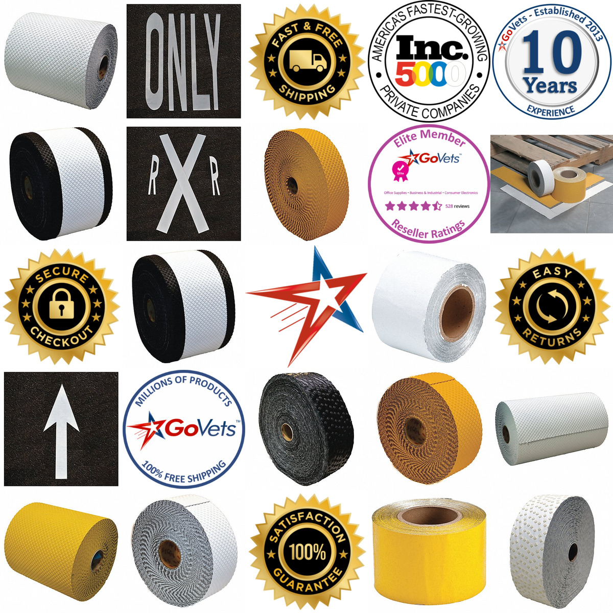 A selection of Pavement Marking Tape products on GoVets