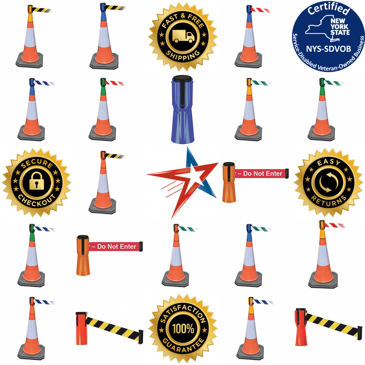 A selection of Traffic Cone Barrier Tape Belts products on GoVets