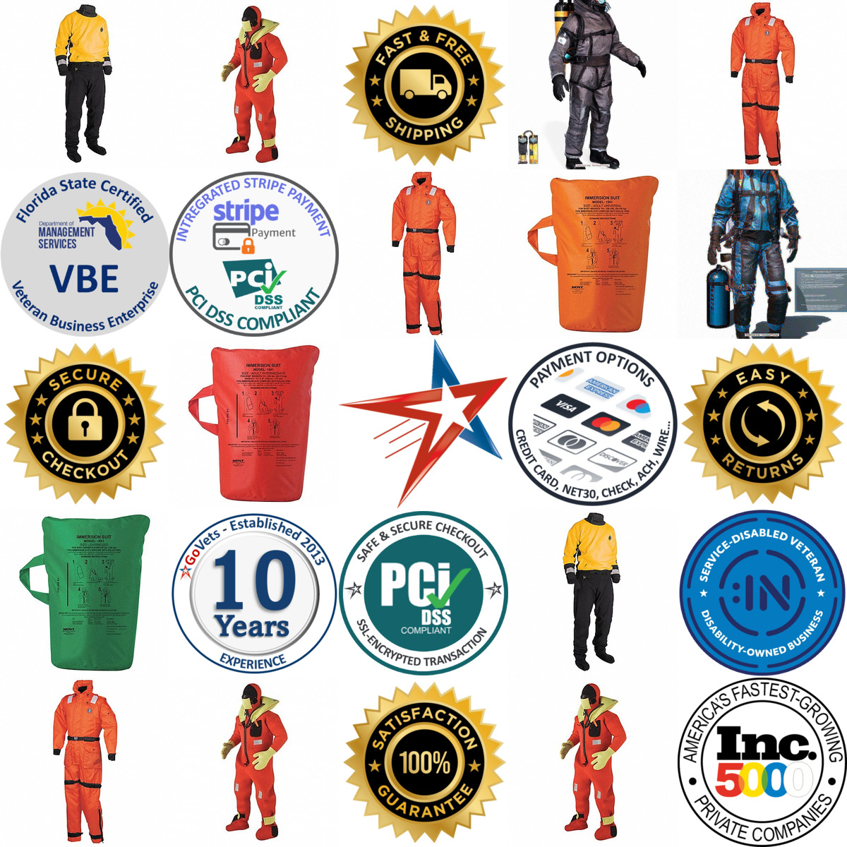 A selection of Immersion Survival and Rescue Suits products on GoVets
