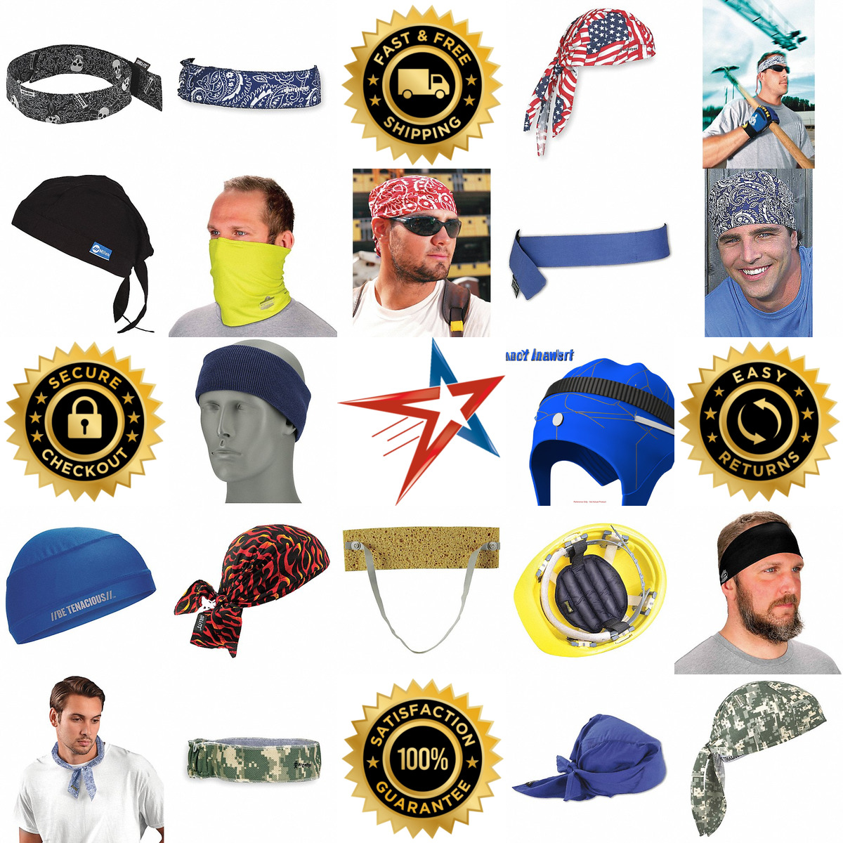 A selection of Headbands Sweatbands and Cooling Headwear products on GoVets