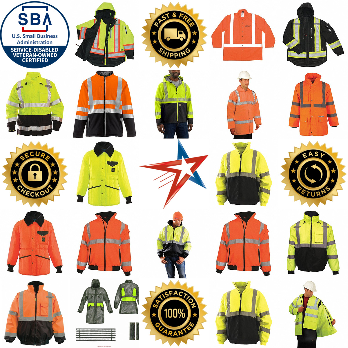 A selection of High Visibility Jackets and Coats products on GoVets