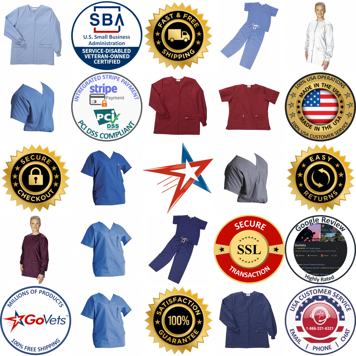 A selection of Scrub Tops products on GoVets