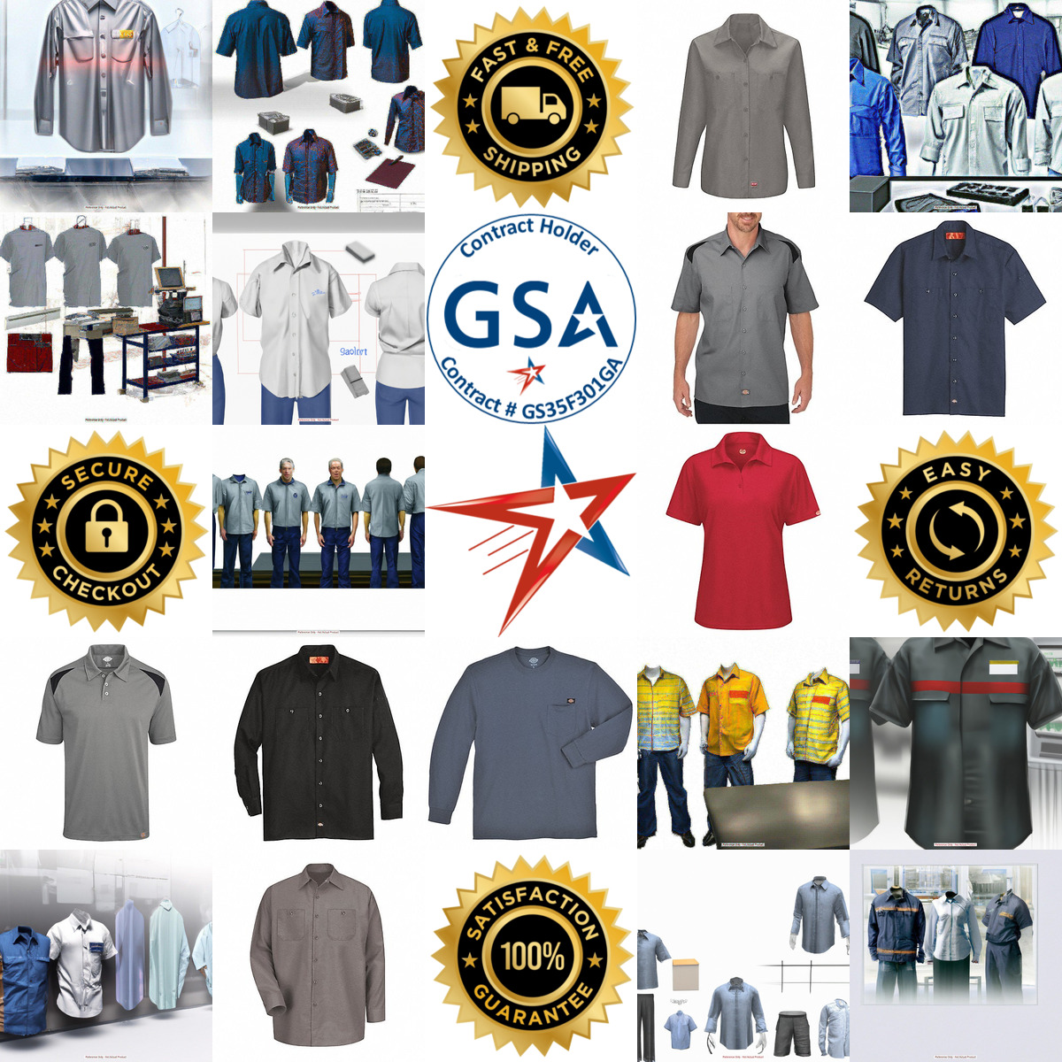 A selection of Shop and Work Shirts products on GoVets