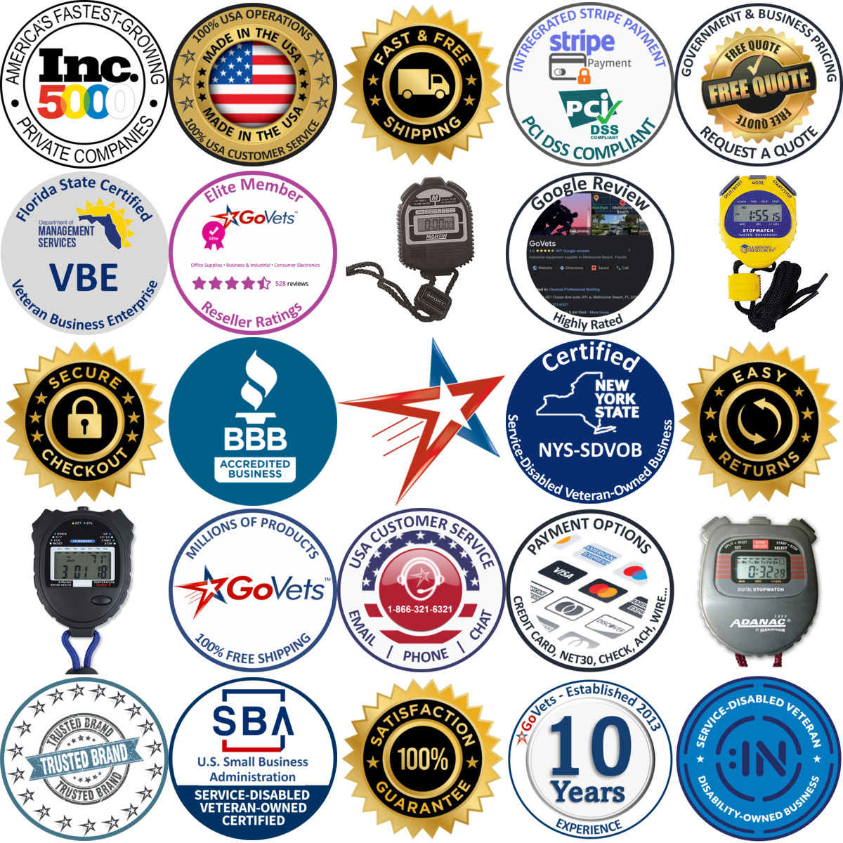 Millions of Products A selection of Stopwatches products on GoVets