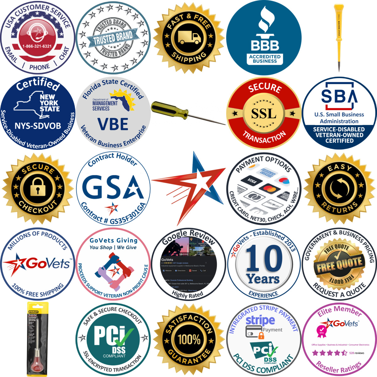 A selection of Stanley products on GoVets