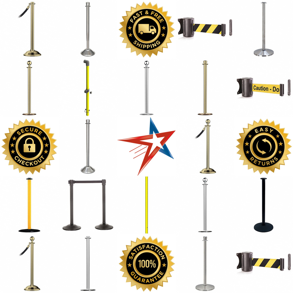 A selection of Rope Barrier Posts and Stanchions products on GoVets
