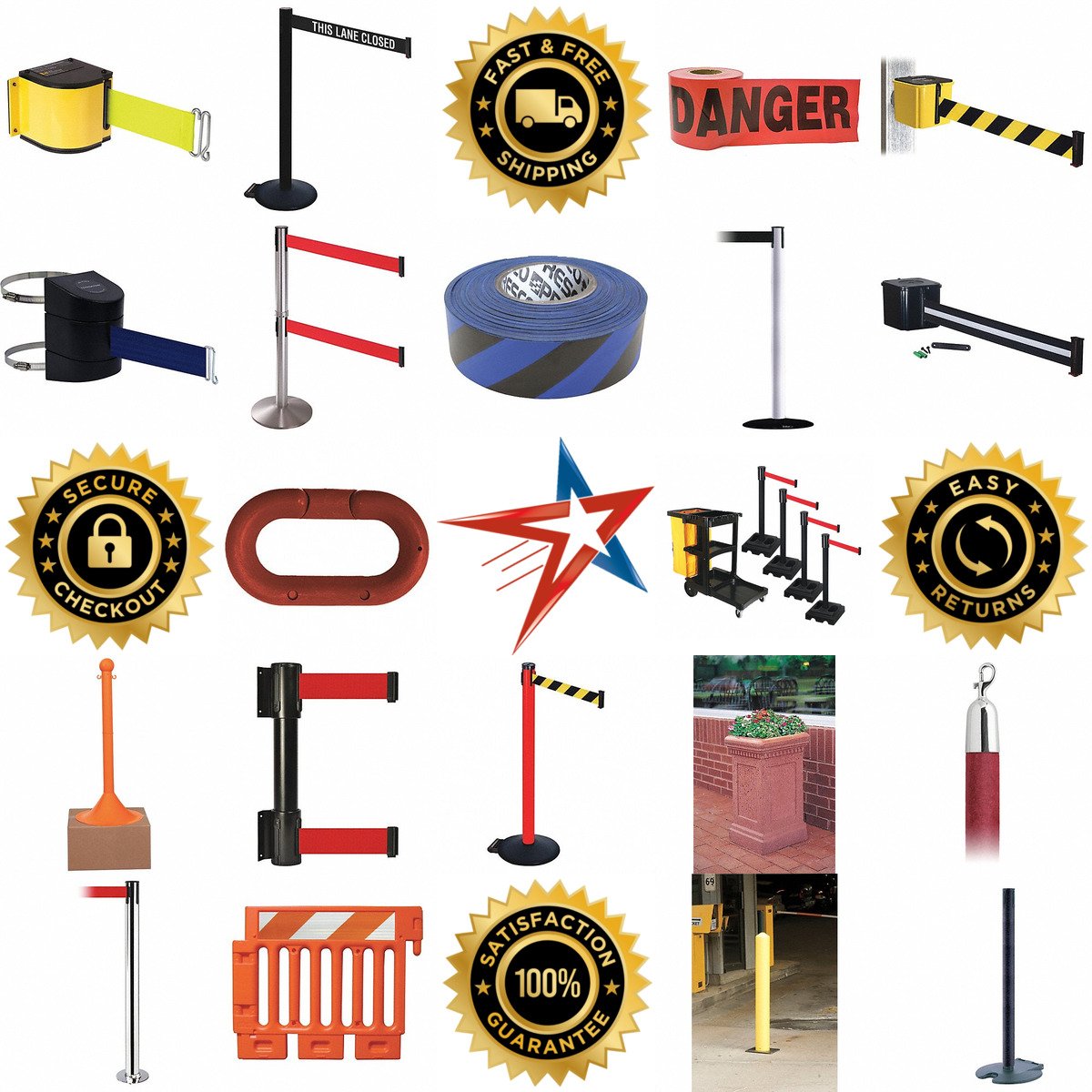 A selection of Access Barriers and Crowd Control products on GoVets