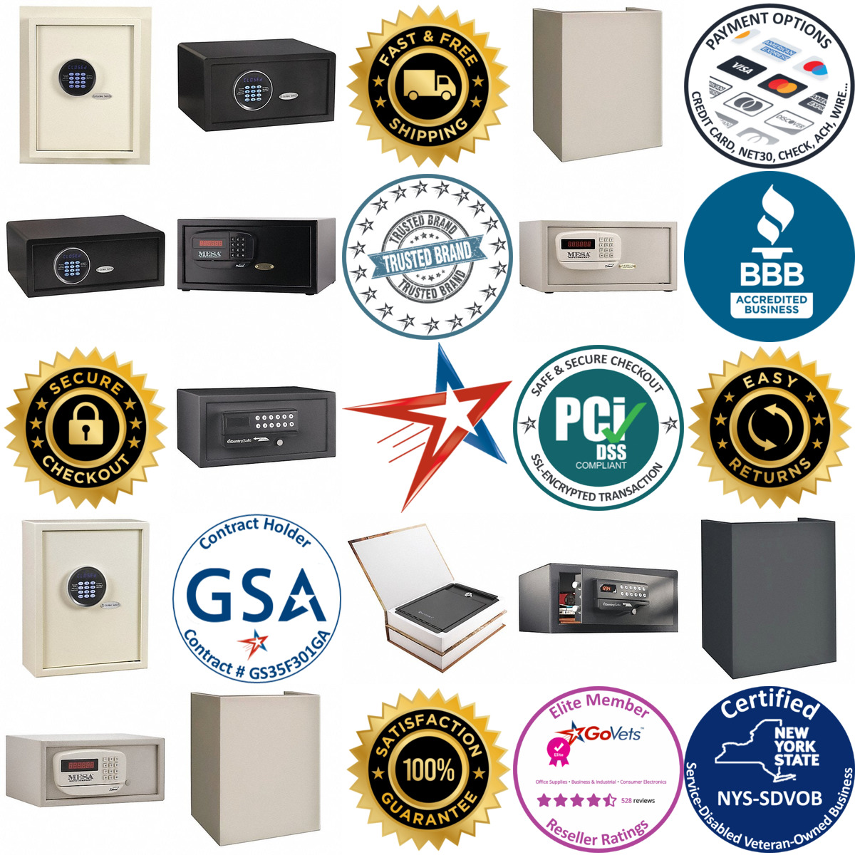 A selection of Hotel Safes products on GoVets