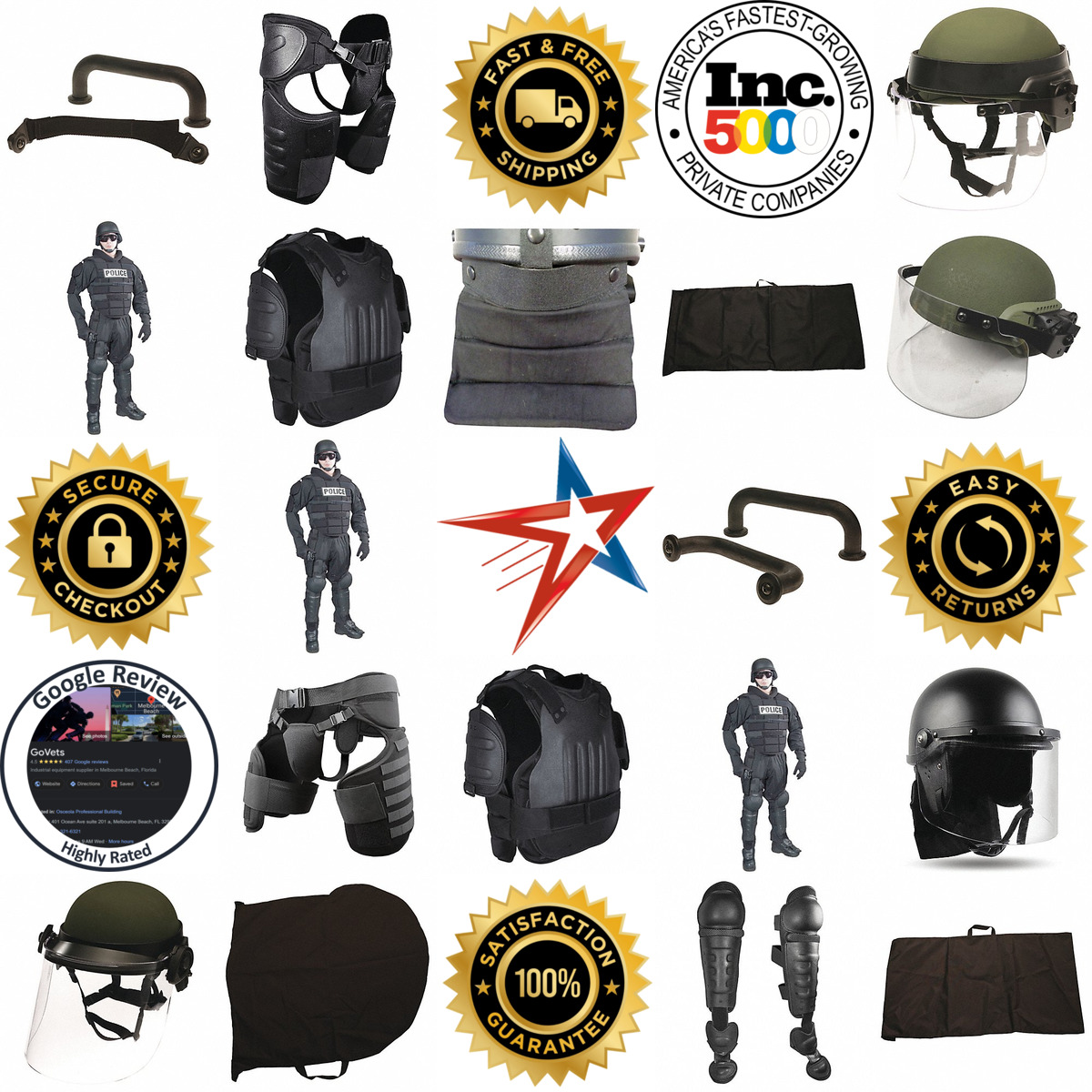 A selection of Riot Gear products on GoVets