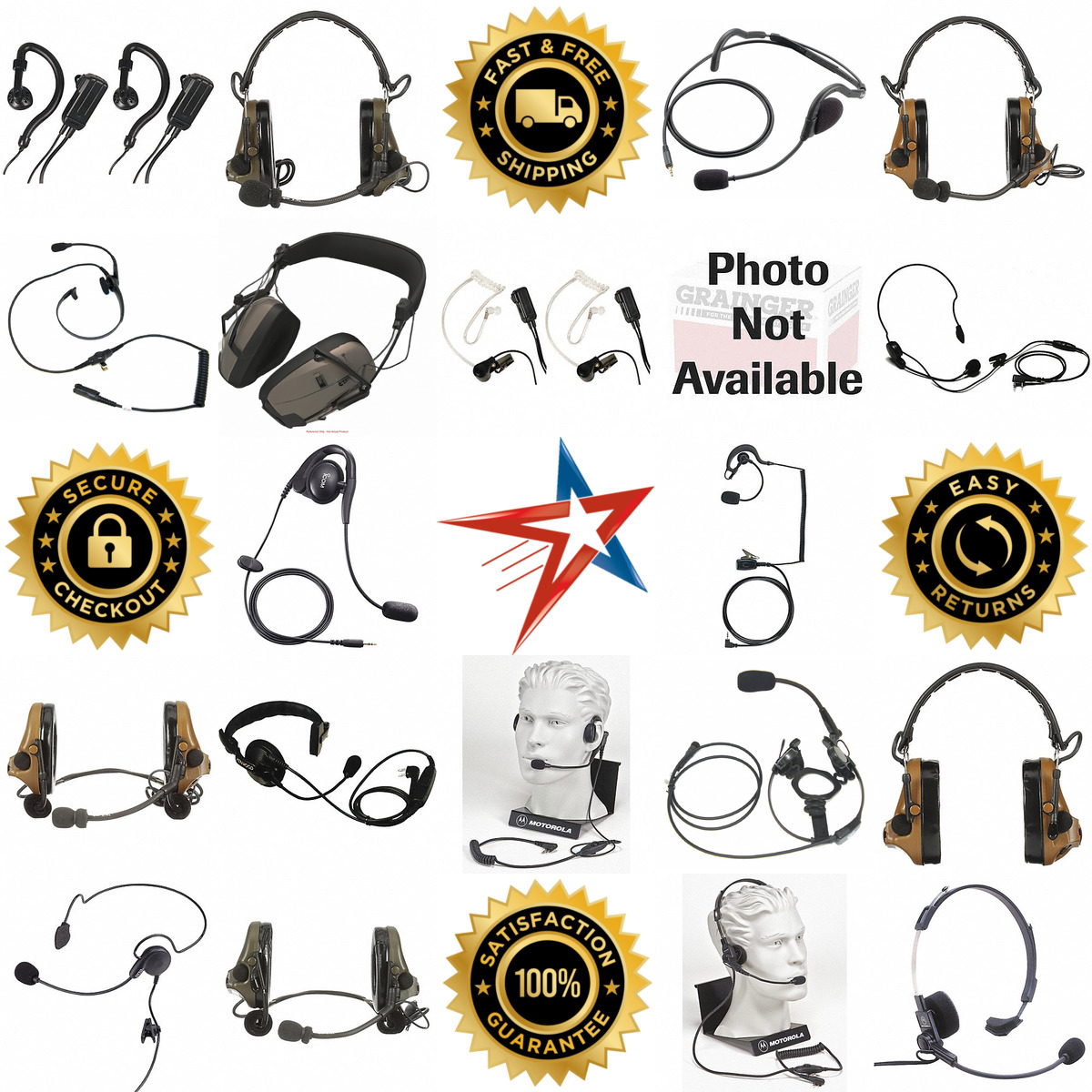 A selection of Two Way Radio Headsets products on GoVets