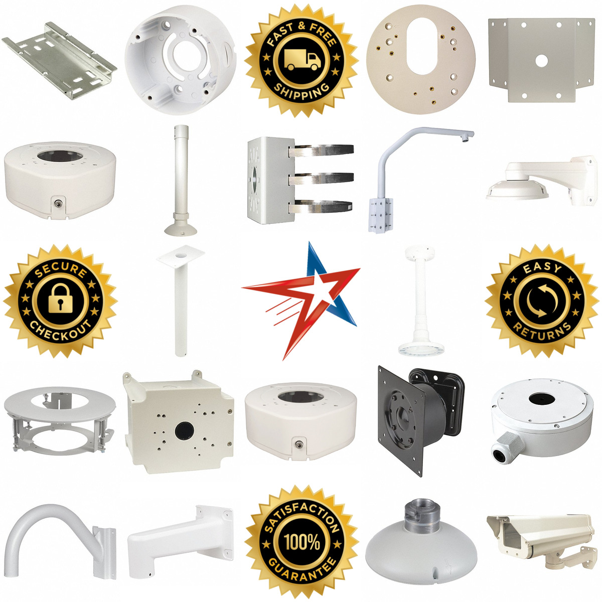 A selection of Surveillance System Housings Mounts and Brackets products on GoVets