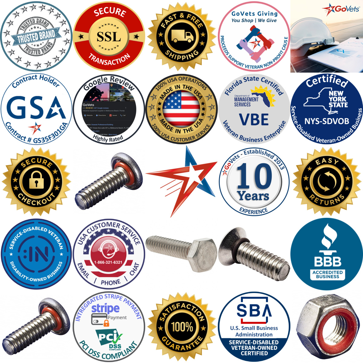 A selection of Self Sealing Fasteners products on GoVets