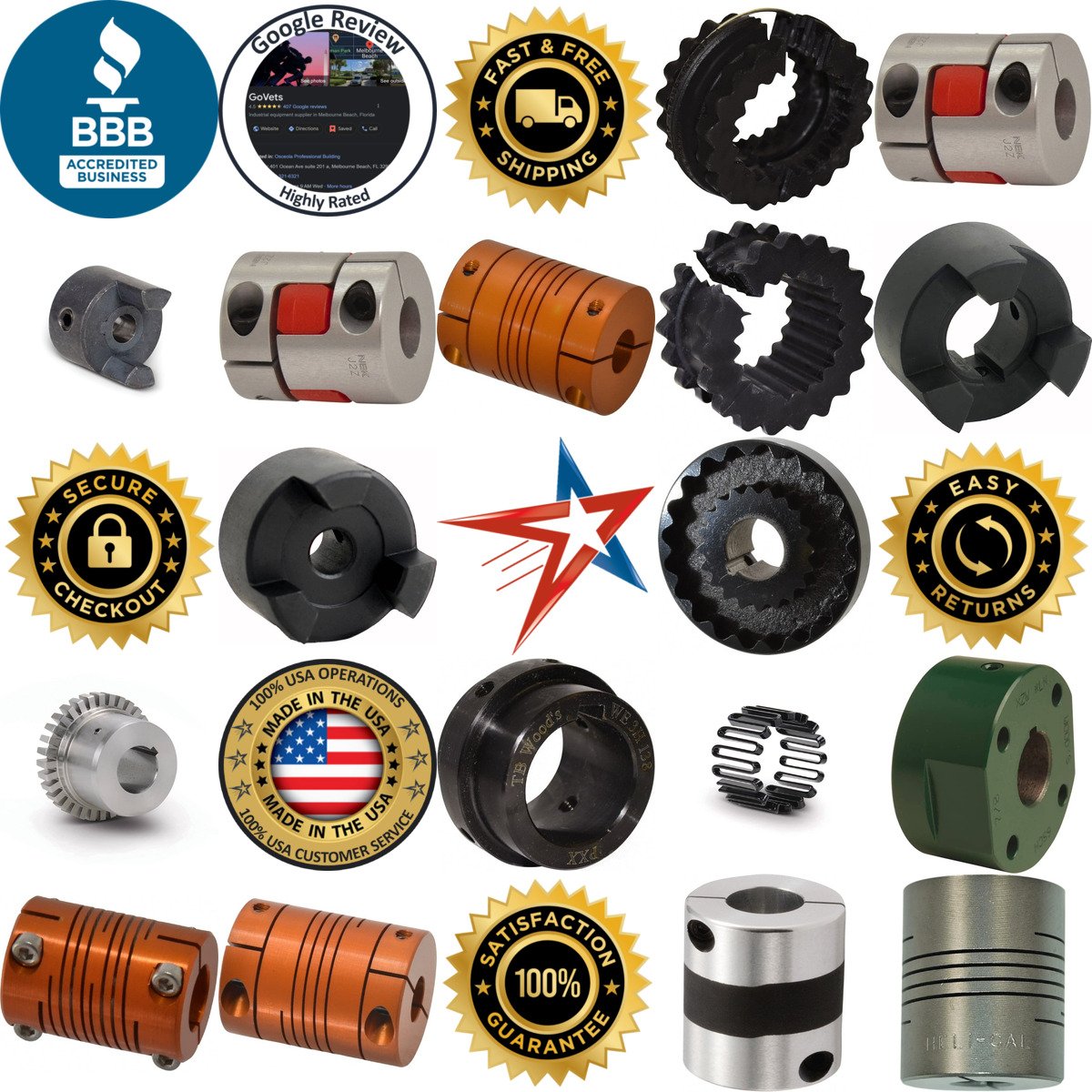 A selection of Flexible Coupling products on GoVets