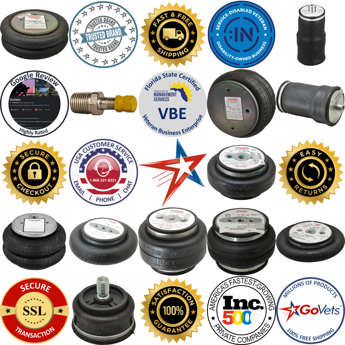 A selection of Air Springs products on GoVets