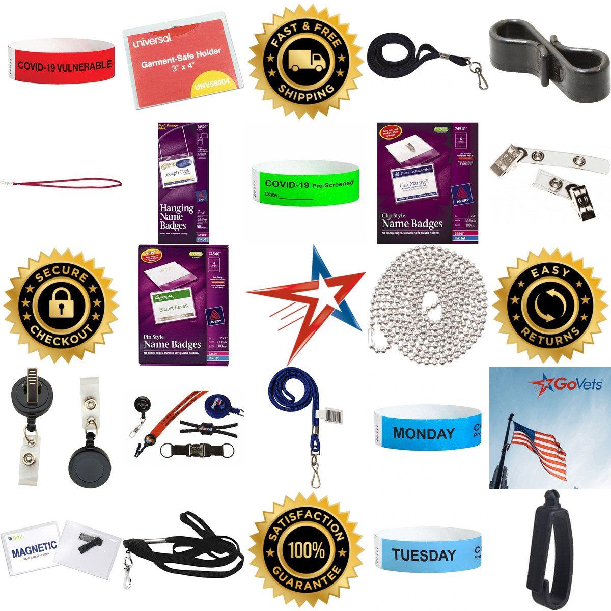 A selection of Badge and Identification Holders products on GoVets