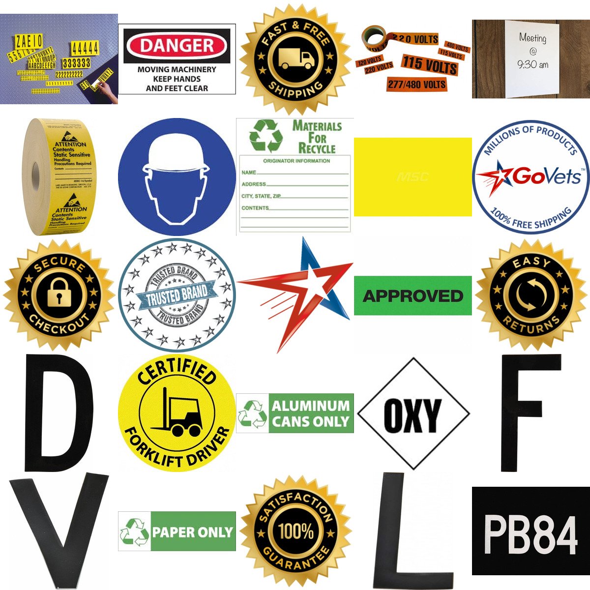 A selection of Labels products on GoVets