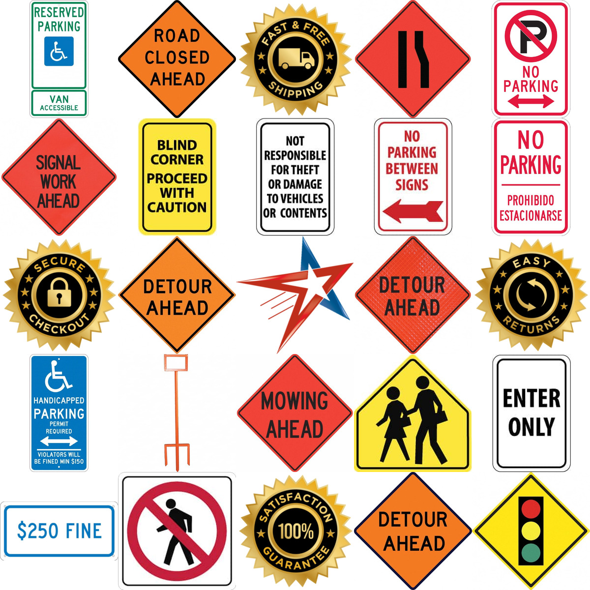 A selection of Traffic and Parking Signs and Posts products on GoVets