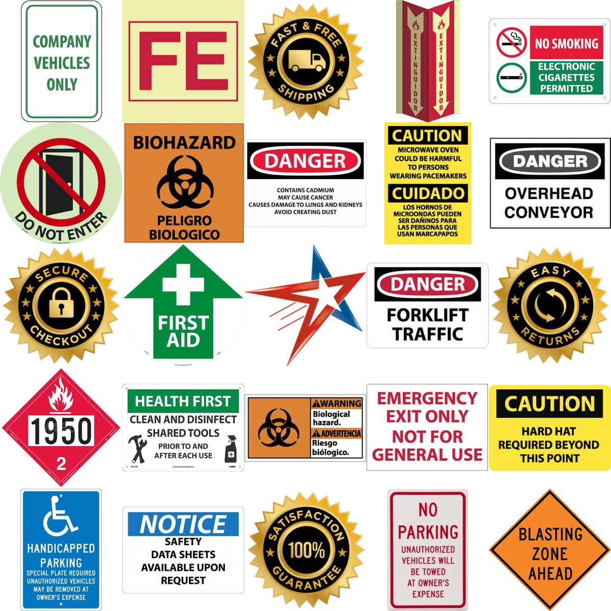 A selection of Signs products on GoVets
