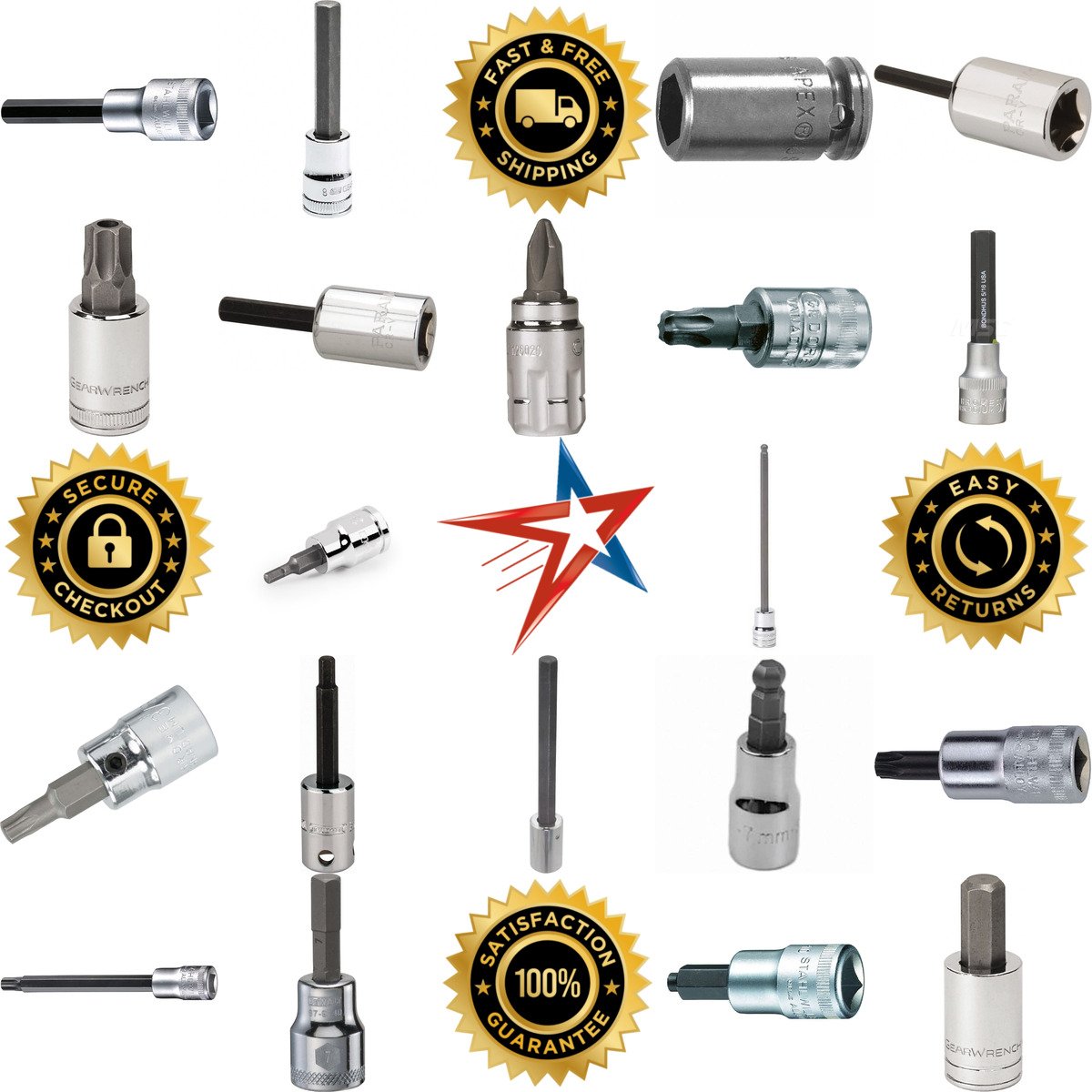 A selection of Hand Hex and Torx Bit Sockets products on GoVets