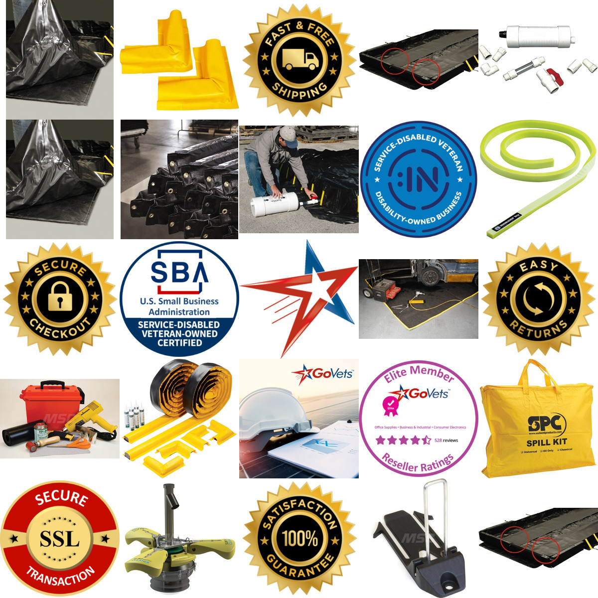 Millions of Products A selection of Collapsible Portable Spill Containment Accessories products on GoVets