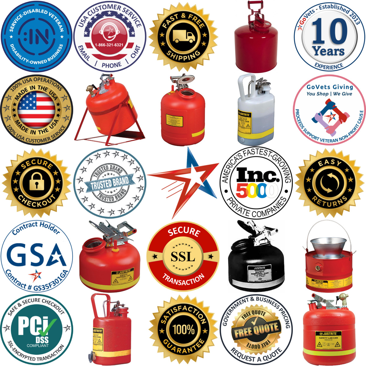 A selection of Safety Disposal Cans products on GoVets