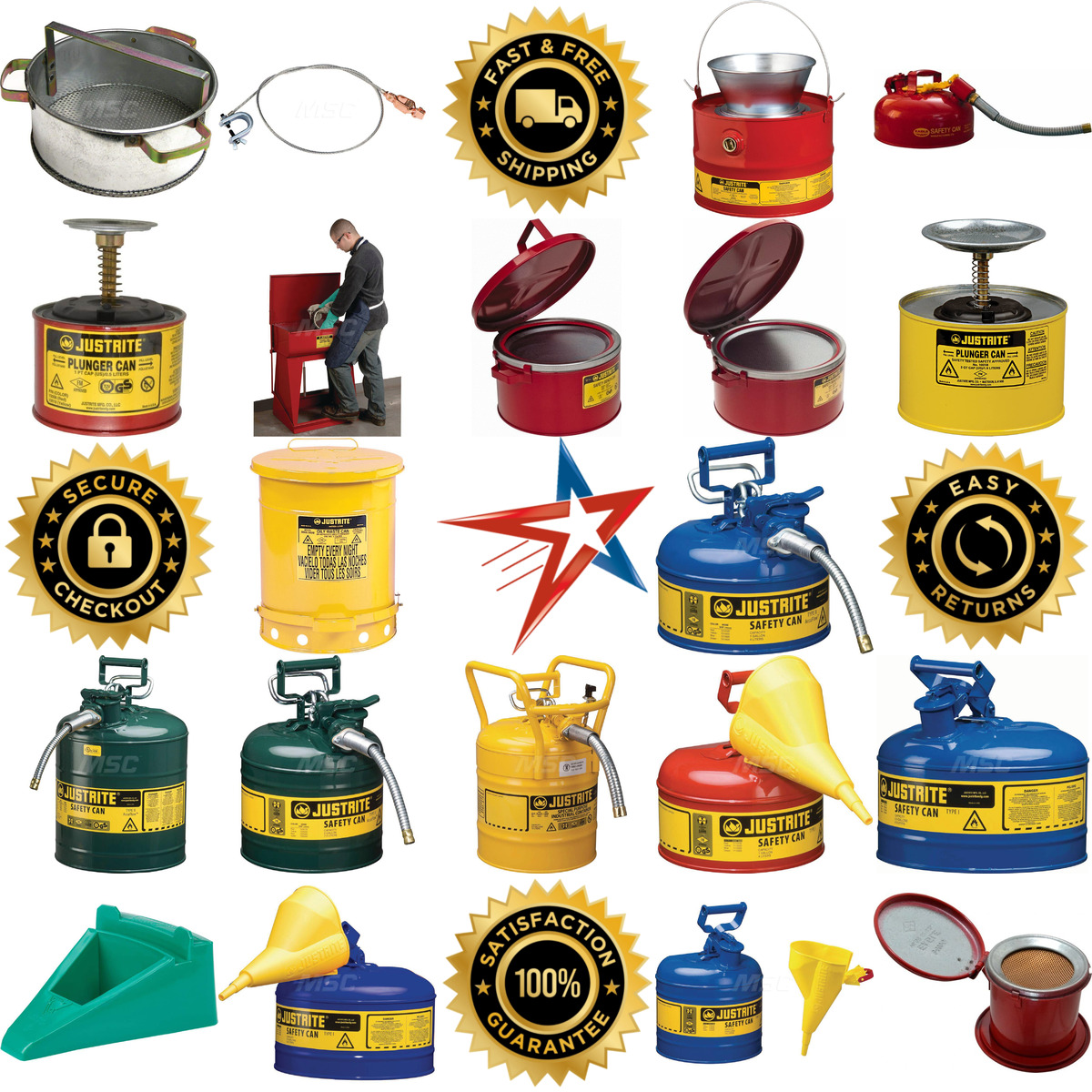 A selection of Safety Cans Oily Waste and Plunger Cans products on GoVets