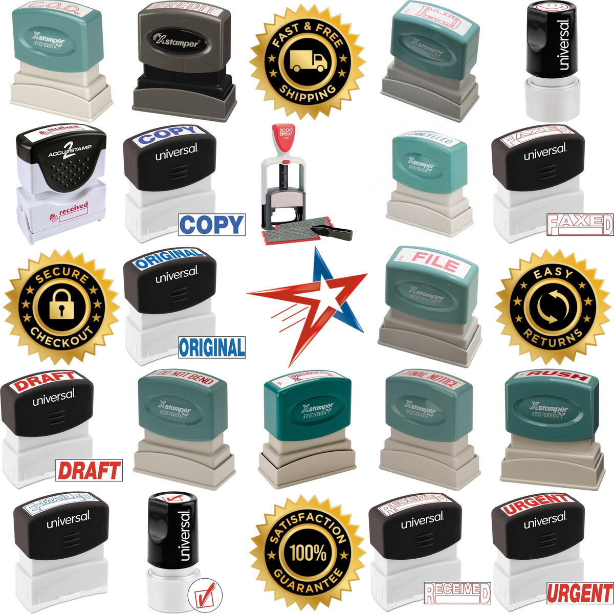 A selection of Pre Inked Stock Stamps products on GoVets
