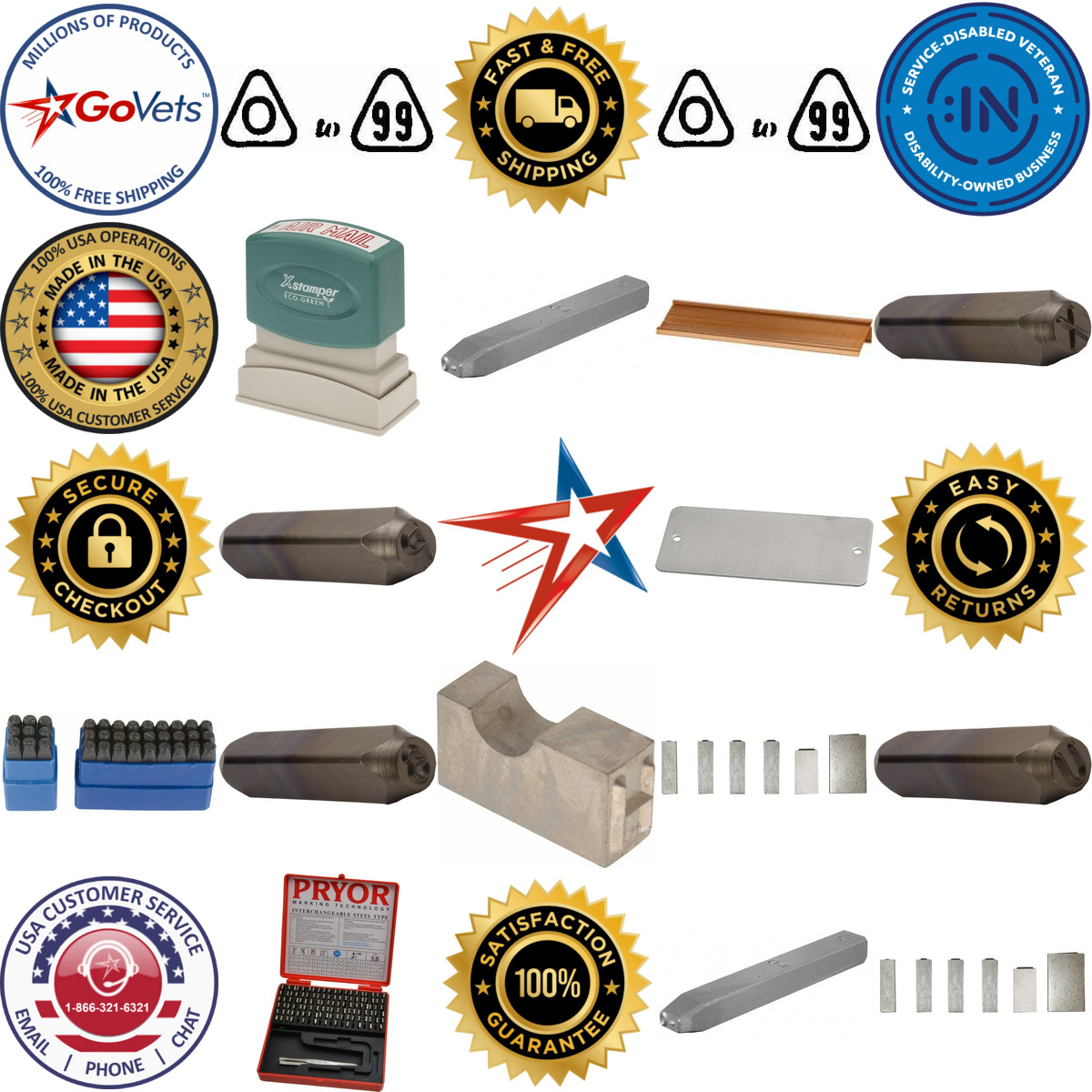 A selection of Stamping and Engraving products on GoVets