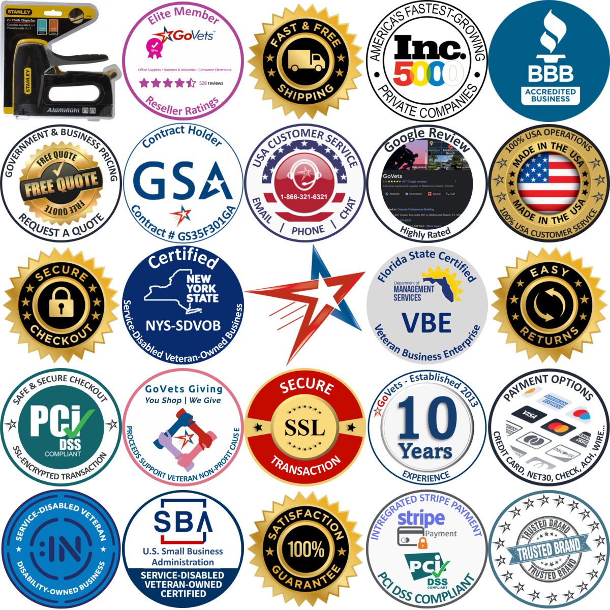 A selection of Stanley products on GoVets