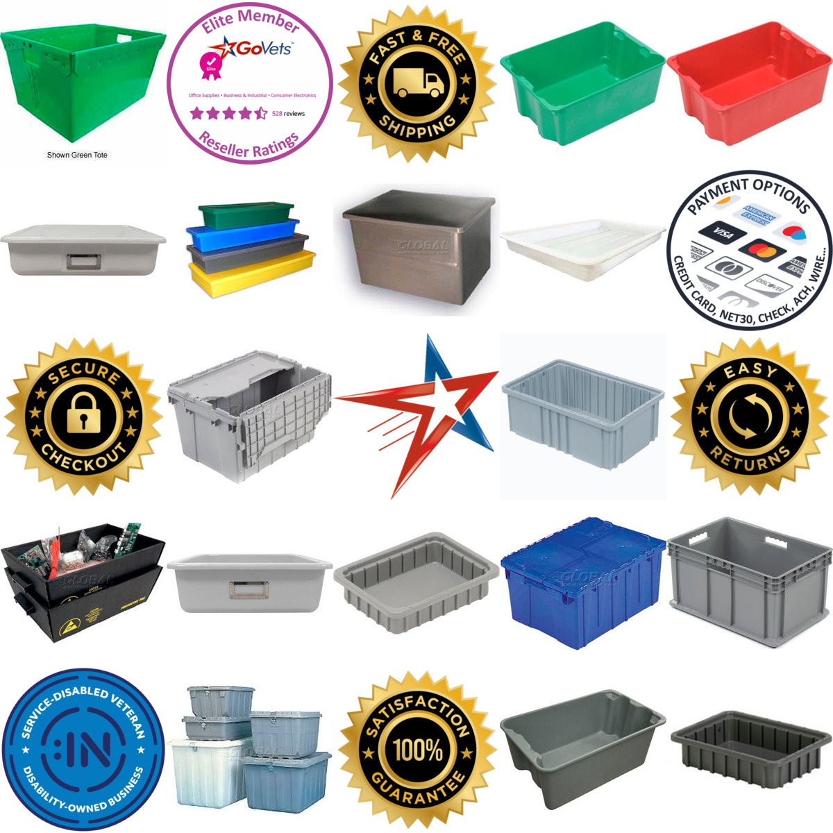 A selection of Storage Totes products on GoVets