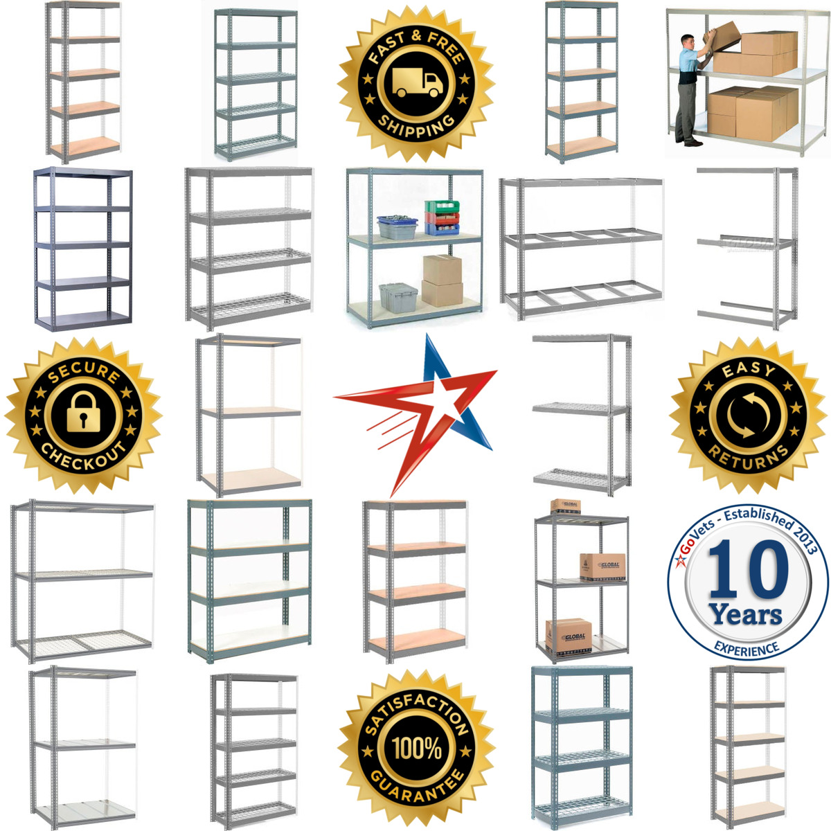 Millions of Products A selection of Extra Heavy Duty Boltless Shelving products on GoVets