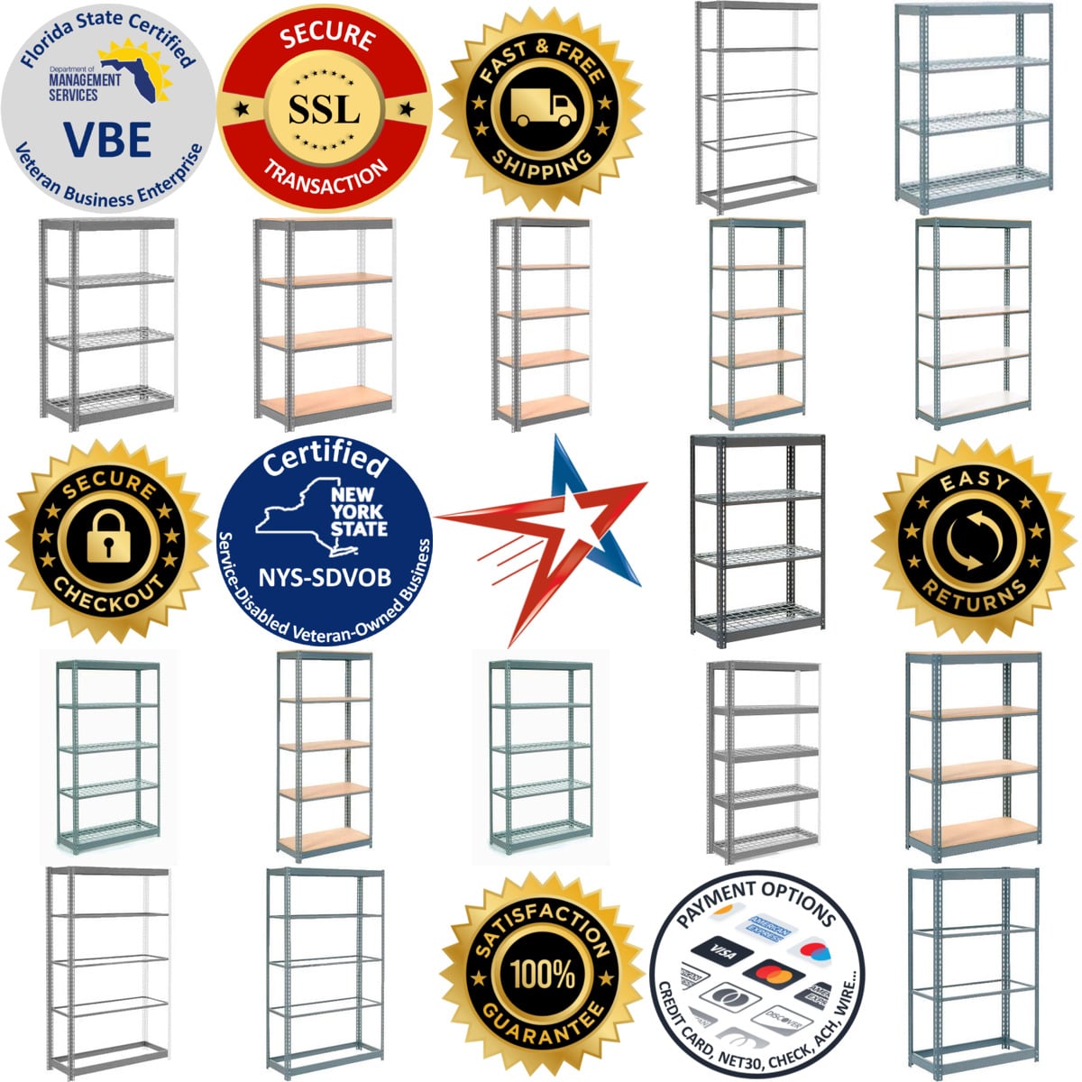 Millions of Products A selection of Standard Duty Boltless Shelving products on GoVets