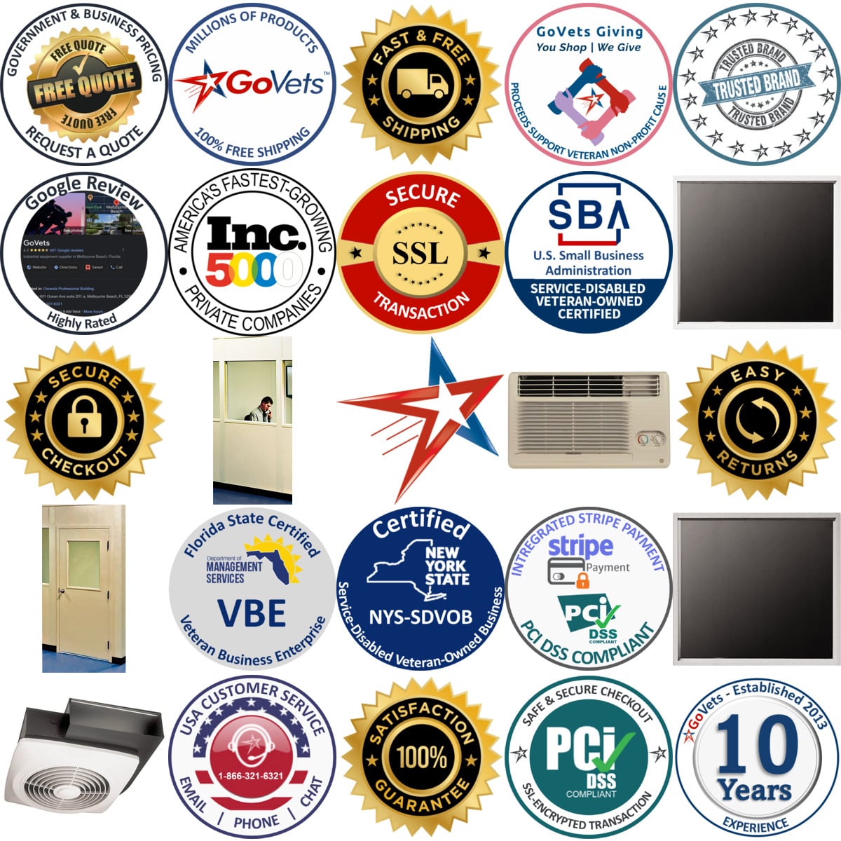 A selection of Portafab products on GoVets