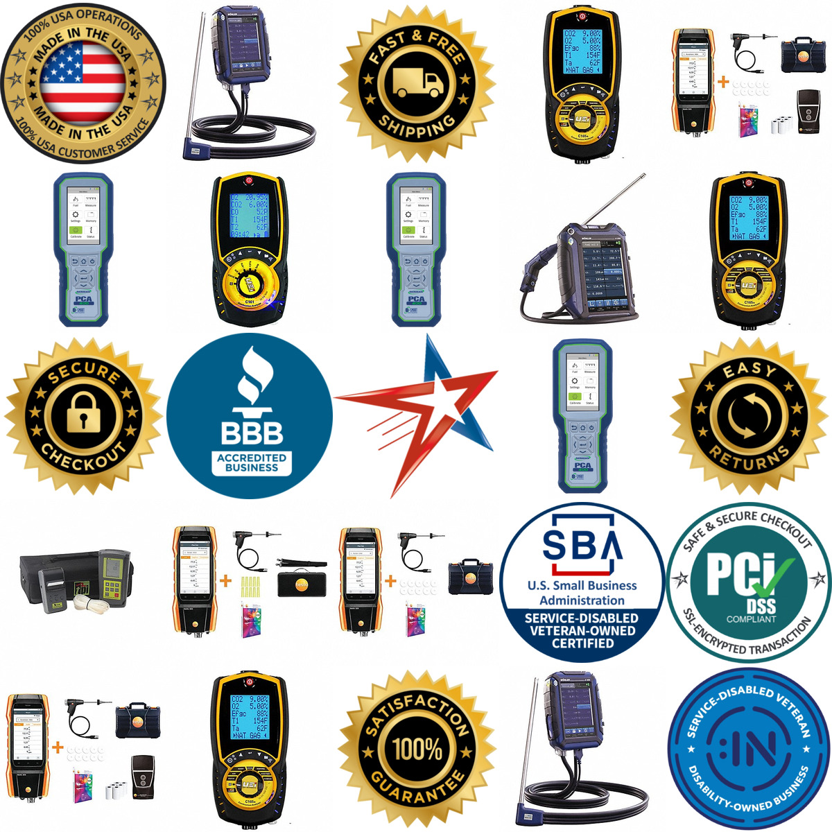 A selection of Combustion Analyzers products on GoVets
