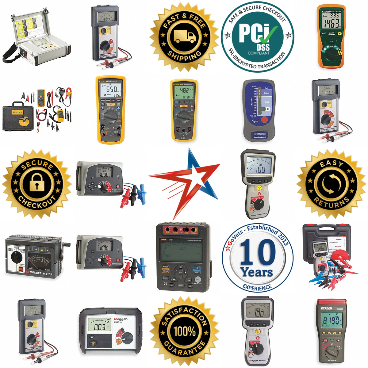 A selection of Megohmmeters and Insulation Testing Multimeters products on GoVets