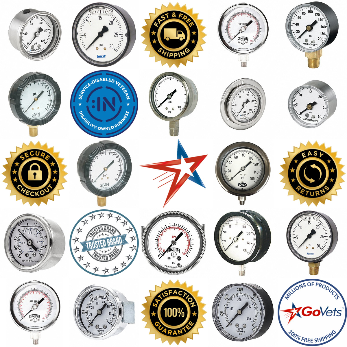 A selection of Commercial Industrial and Process Dial Pressure g products on GoVets
