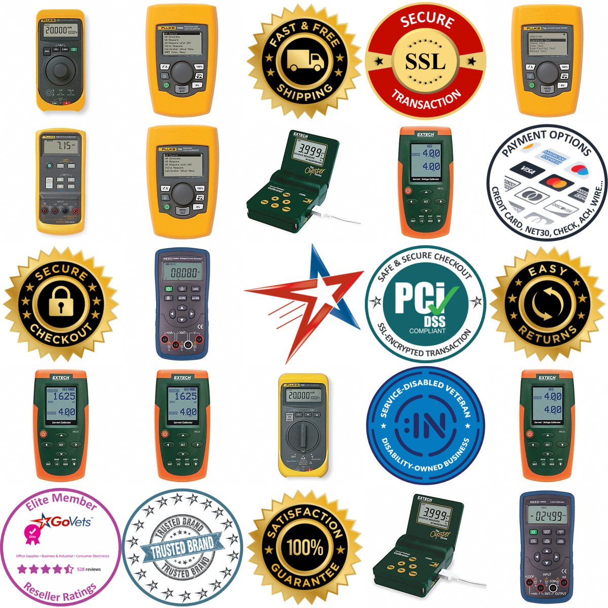 A selection of Handheld Loop and Process Calibrators products on GoVets