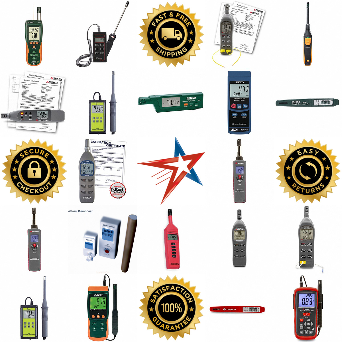 A selection of Digital Psychrometers and Humidity Meters products on GoVets