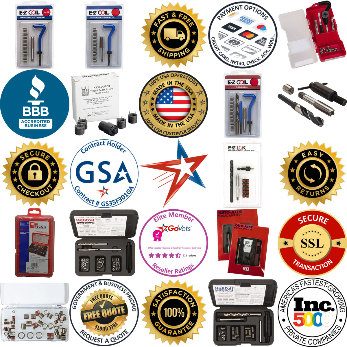 A selection of Thread Repair Kits products on GoVets