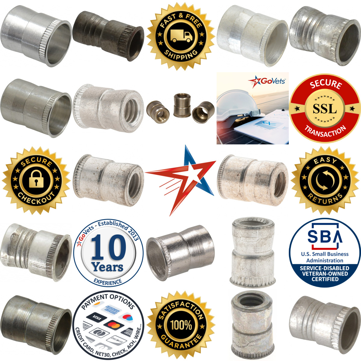 A selection of Knurled Rivet Nut Inserts products on GoVets