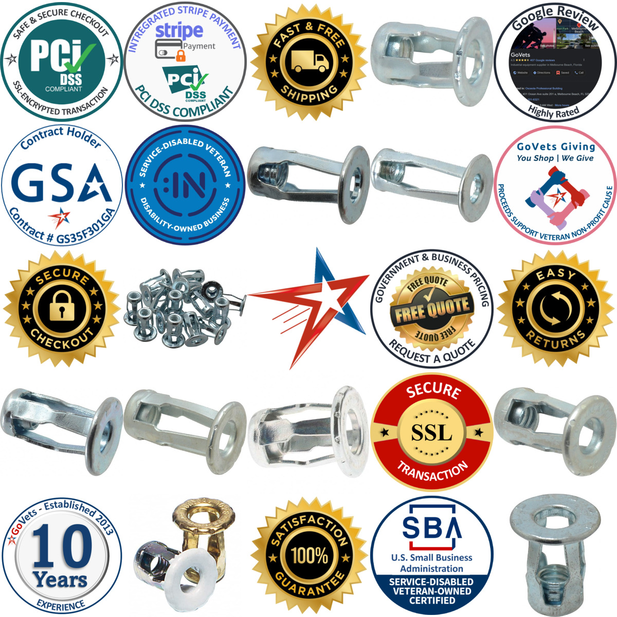 A selection of Screwdriver Installed Rivet Nuts products on GoVets