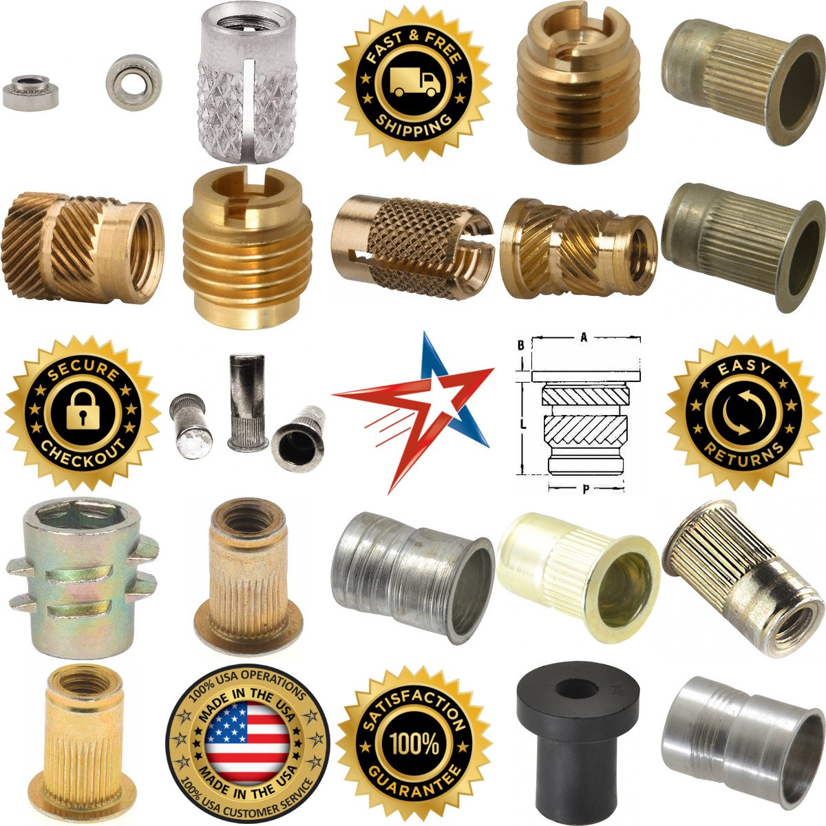 A selection of Threaded Inserts Rivet Nuts and Weld Nuts products on GoVets
